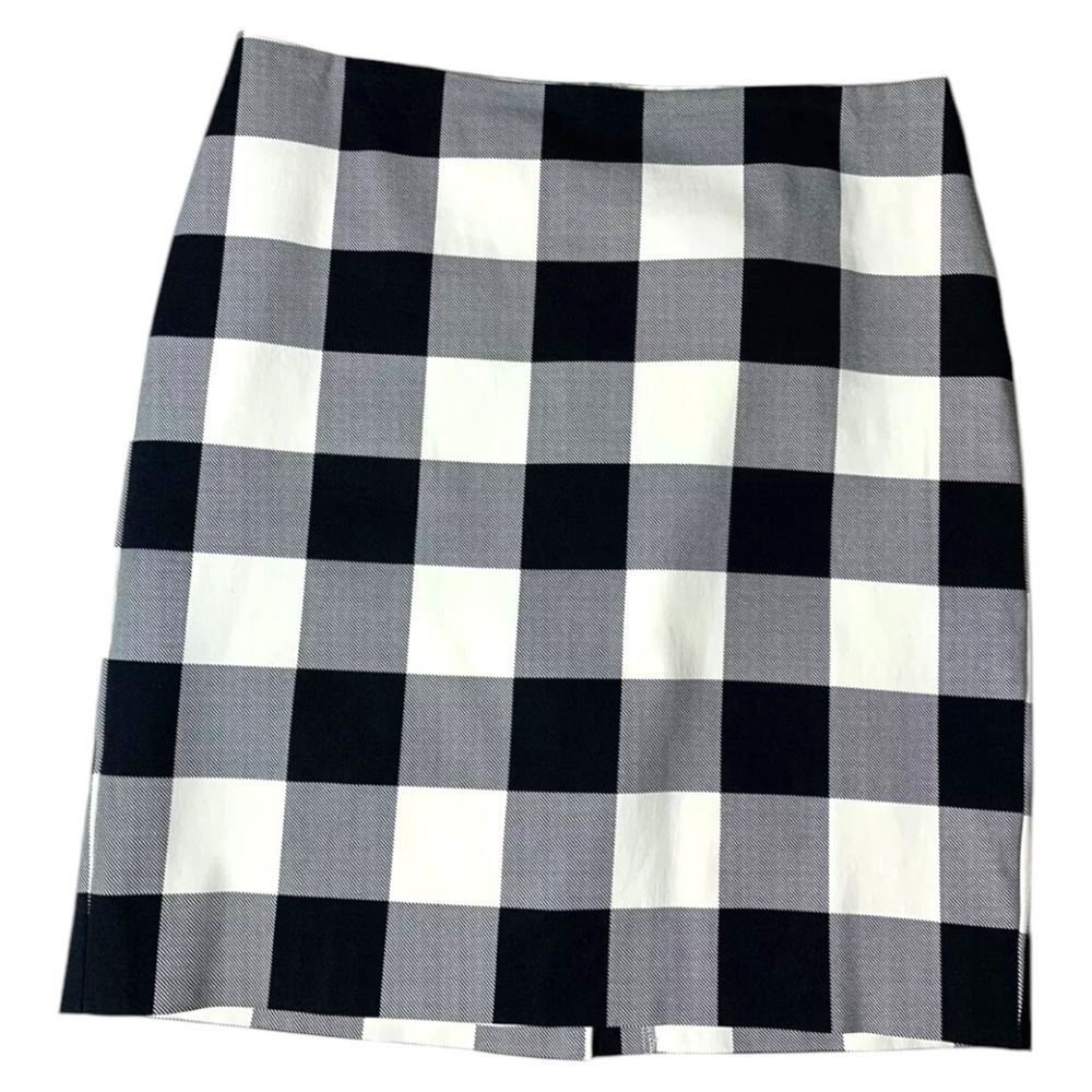 Talbots Black White Buffalo Check Pencil Skirt Size 16P Petite NWT Classic - Picture 2 of 4